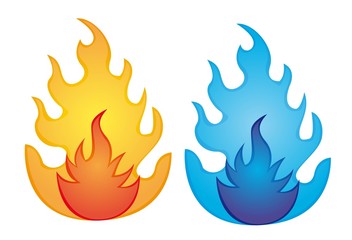 orange and blue fire