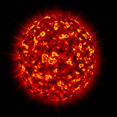 Sun in space area, Astronomy concept