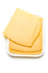 Cheese on the white background