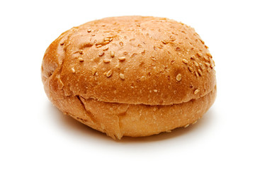 Brown bun on the white background