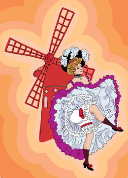 Cancan Dancer Illustration