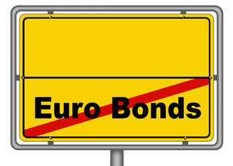 Obraz premium Ortsschild Euro Bonds