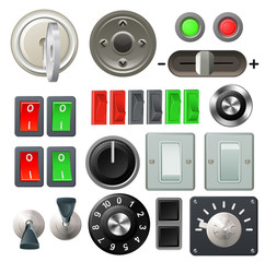 Knob switch and dial design elements