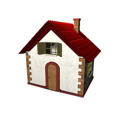 Obraz na płótnie Canvas 3D Home Red Tile Roff House Icon Isolated On White Background