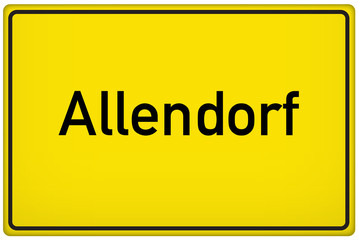 Ortseingangsschild der Stadt Allendorf