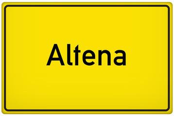 Naklejka premium Ortseingangsschild der Stadt Altena