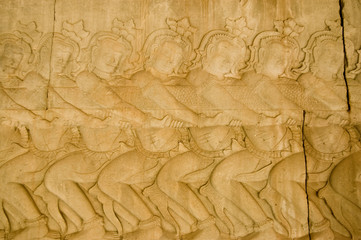 Asuras carving, Angkor Wat, Cambodia