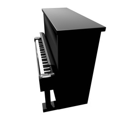 3D Piano icon side view isolated on white background