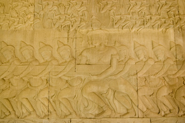 Hindu Gods pulling Vasuki