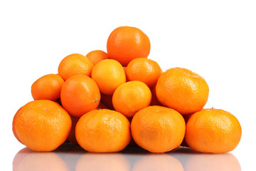 tangerines in isolated on white