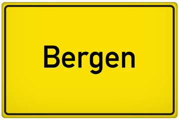 Ortseingangsschild der Stadt Bergen