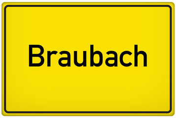 Ortseingangsschild der Stadt Braubach