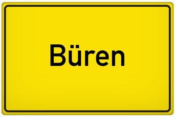 Ortseingangsschild der Stadt Büren