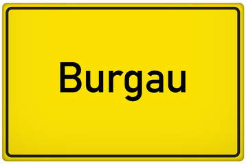 Ortseingangsschild der Stadt Burgau