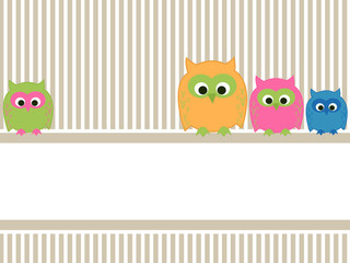 Merry background with owls