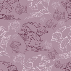 Vector seamless floral pattern with roses