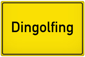 Ortseingangsschild der Stadt Dingolfing