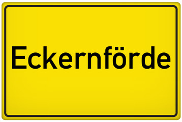 Ortseingangsschild der Stadt Eckernförde