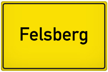 Fototapeta premium Ortseingangsschild der Stadt Felsberg
