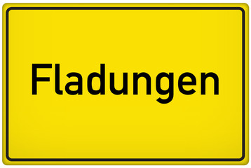 Ortseingangsschild der Stadt Fladungen