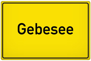 Ortseingangsschild der Stadt Gebesee