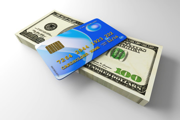 Kreditkarte und Bargeld