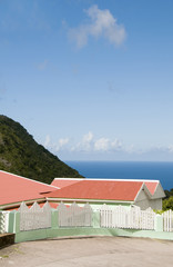 cottage  Saba Dutch Netherlands  Antilles Caribbean sea view on