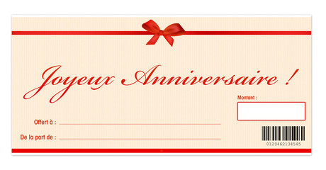 Ch&egrave;que-cadeau - joyeux anniversaire !