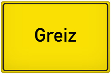 Ortseingangsschild der Stadt Greiz