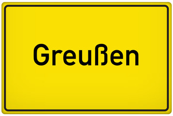 Ortseingangsschild der Stadt Greußen
