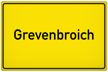 Fototapeta premium Ortseingangsschild der Stadt Grevenbroich