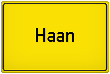 Ortseingangsschild der Stadt Haan