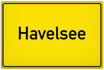 Ortseingangsschild der Stadt Havelsee