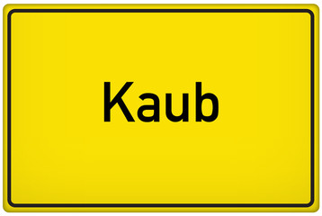 Ortseingangsschild der Stadt Kaub