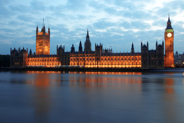 Fototapeta na wymiar Big Ben and Houses of Parliament at night, London, UK