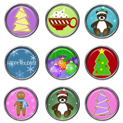 Holiday 3D Buttons