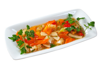 pork with vegetable and soya sauce