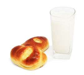 Buns and glass of milk