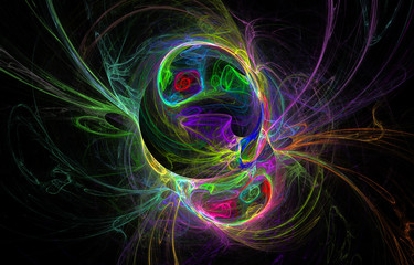 abstract coloful planet, ufo space, rainbow power spere, scalar energy diversity © FMUA