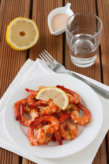 shrimps with sauce