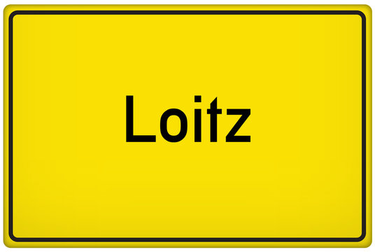 Ortseingangsschild der Stadt Loitz