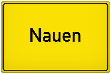 Ortseingangsschild der Stadt Nauen