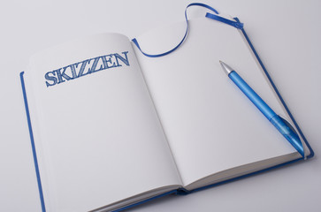 Skizzenbuch, blau