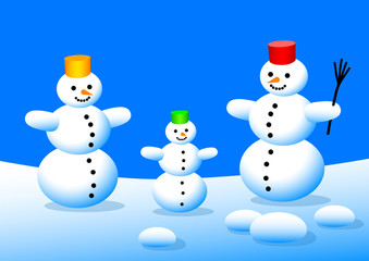 Three snowmen