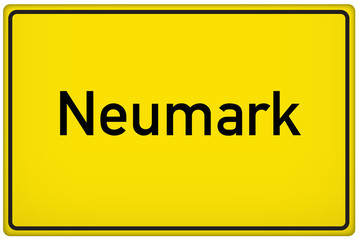 Ortseingangsschild der Stadt Neumark