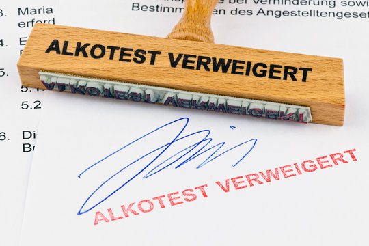 Holzstempel Alkotest verweigert