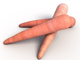 Three carrots on white background №1