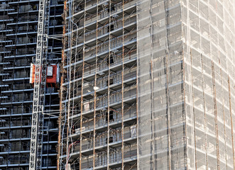 building site with elevator