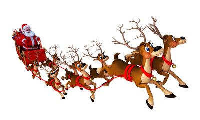 santa with sleigh
