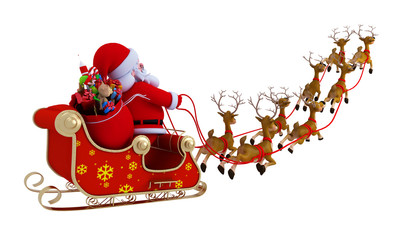 santa with sleigh